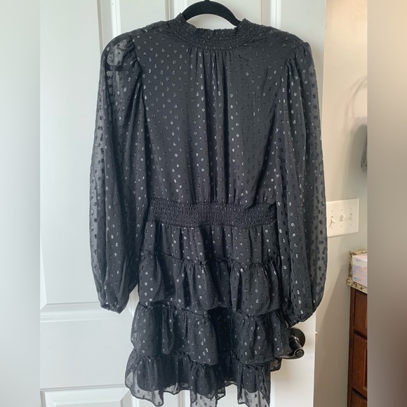 Express Metallic Dot Tiered Ruffle Dress - Picture 6 of 10
